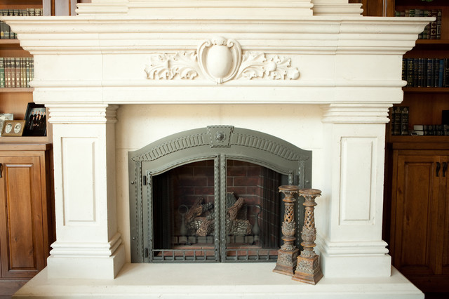 Custom Cast Stone Concrete Fireplace Mantel Surrounds American Traditional Living Room Salt Lake City By Mountain Castings Design Houzz Custom Cast Stone Concrete Fireplace, Cast Concrete Fireplace Surround