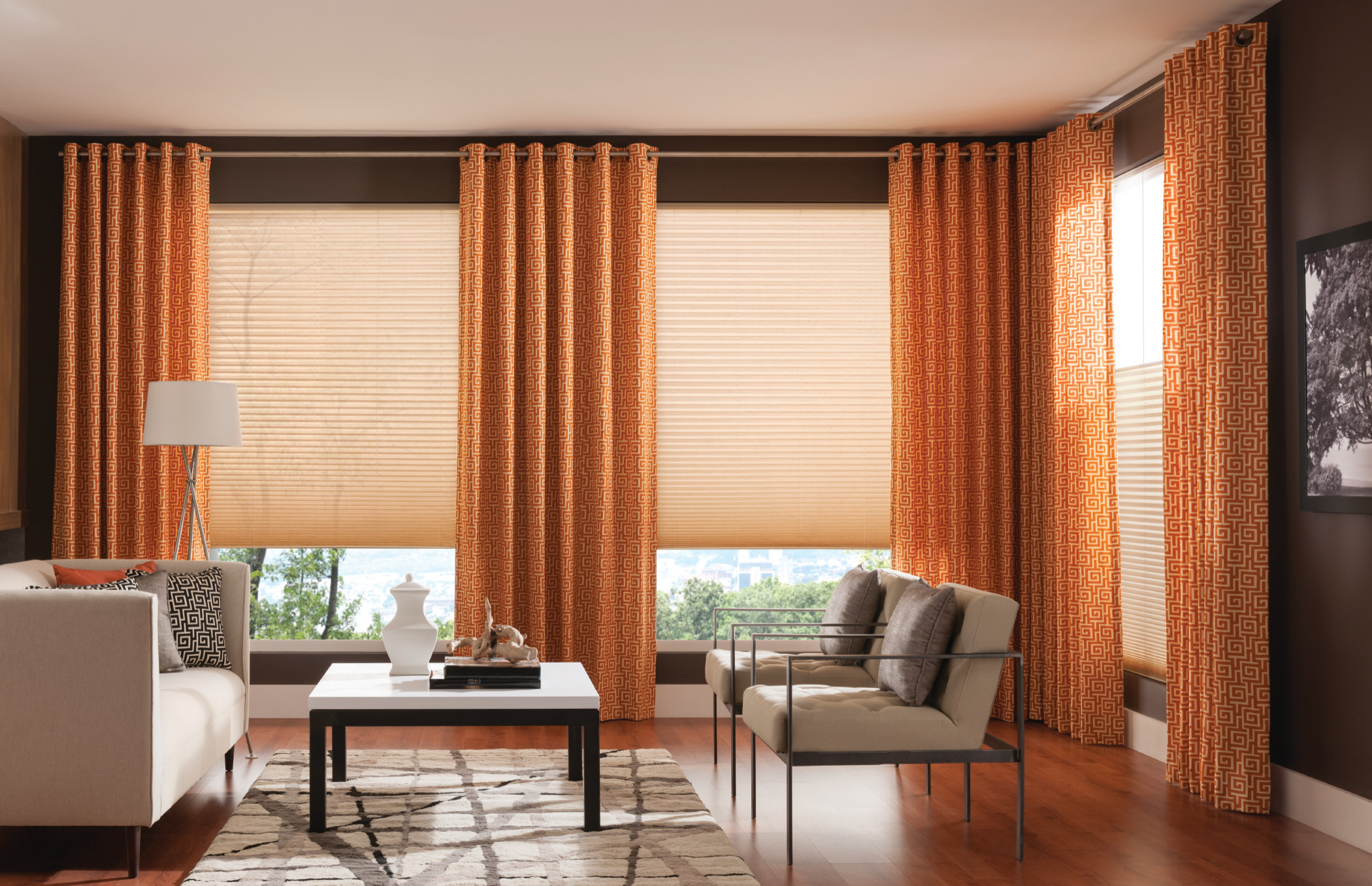 Curtains With Blinds Living Room Ideas, Blinds Ideas For Living Room