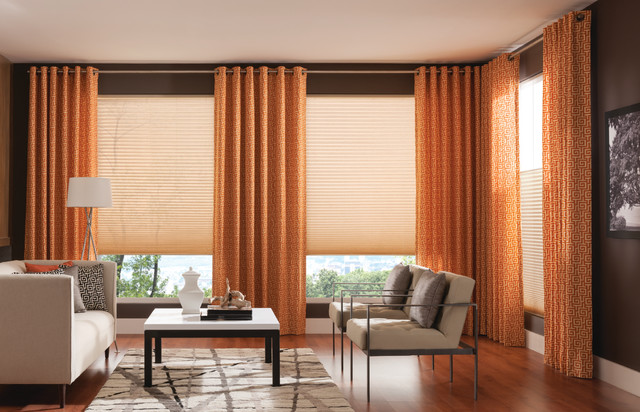 Custom Drapes in Kirkland WA - Contemporary - Living Room - Seattle - by Budget  Blinds of Bothell | Houzz