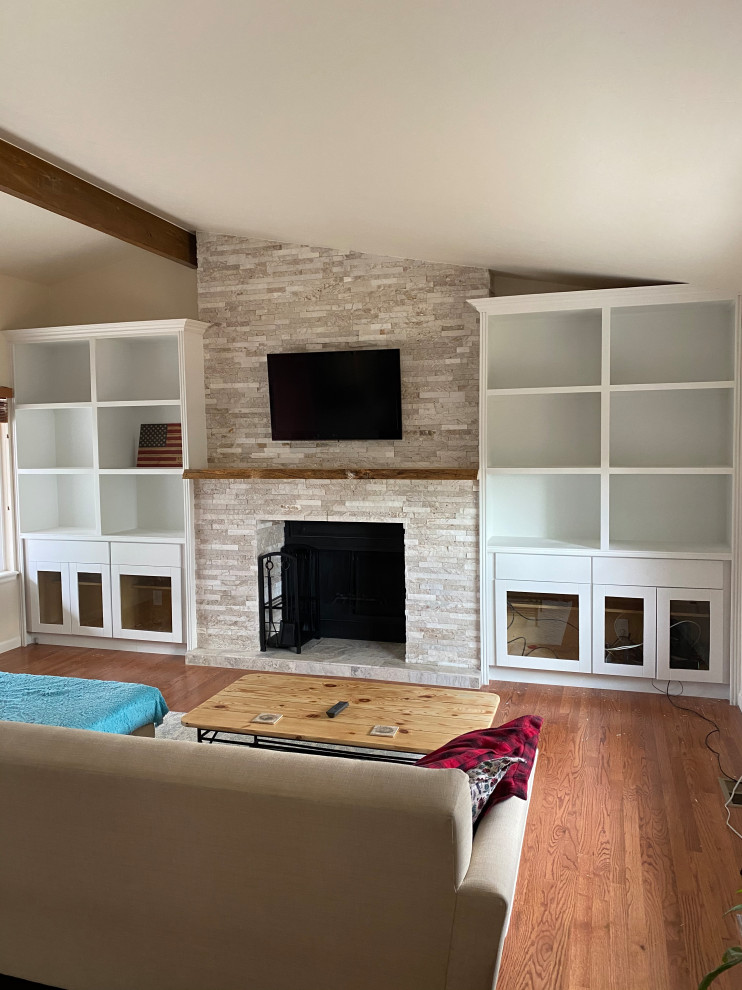 Custom Fireplace and Shelving addition - Contemporary - Living Room ...