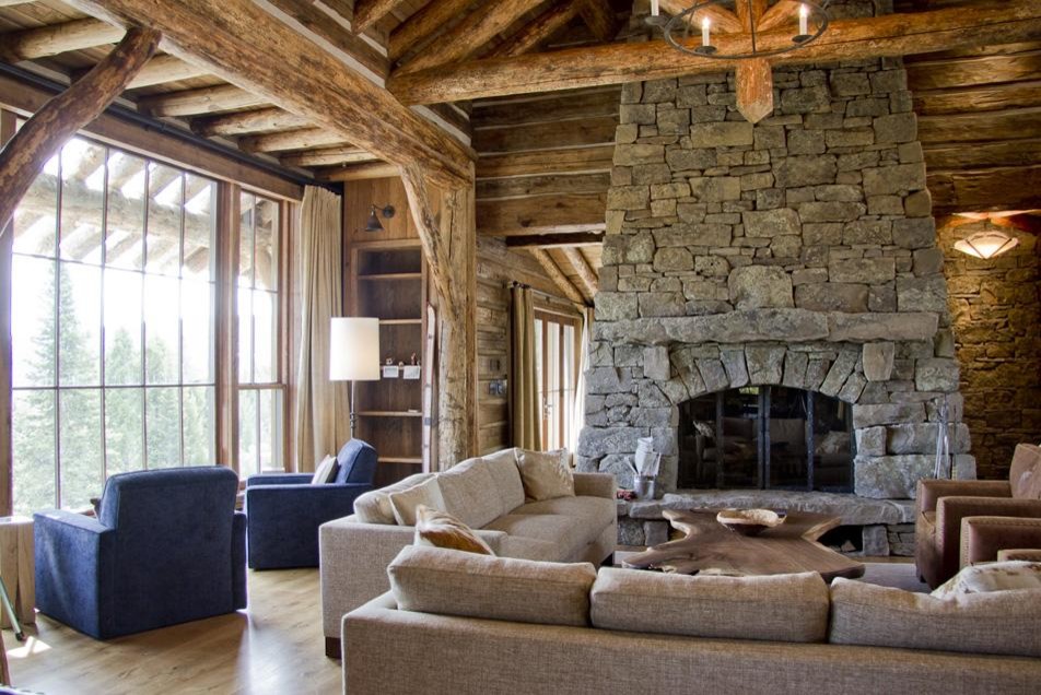 Design ideas for a rustic living room in Other.