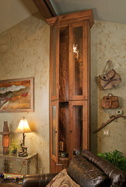 Custom fishing rod cabinet - Rustic - Living Room - Denver - by