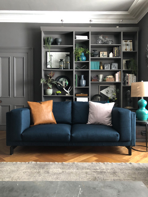 Custom Ikea Nockeby Loveseat Sofa Covers in Kino Denim fabric -  Contemporary - Living Room - Melbourne - by Comfort Works Custom Slipcovers  | Houzz