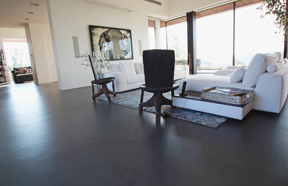 Custom Interior Decorative Concrete Flooring Contemporary Living