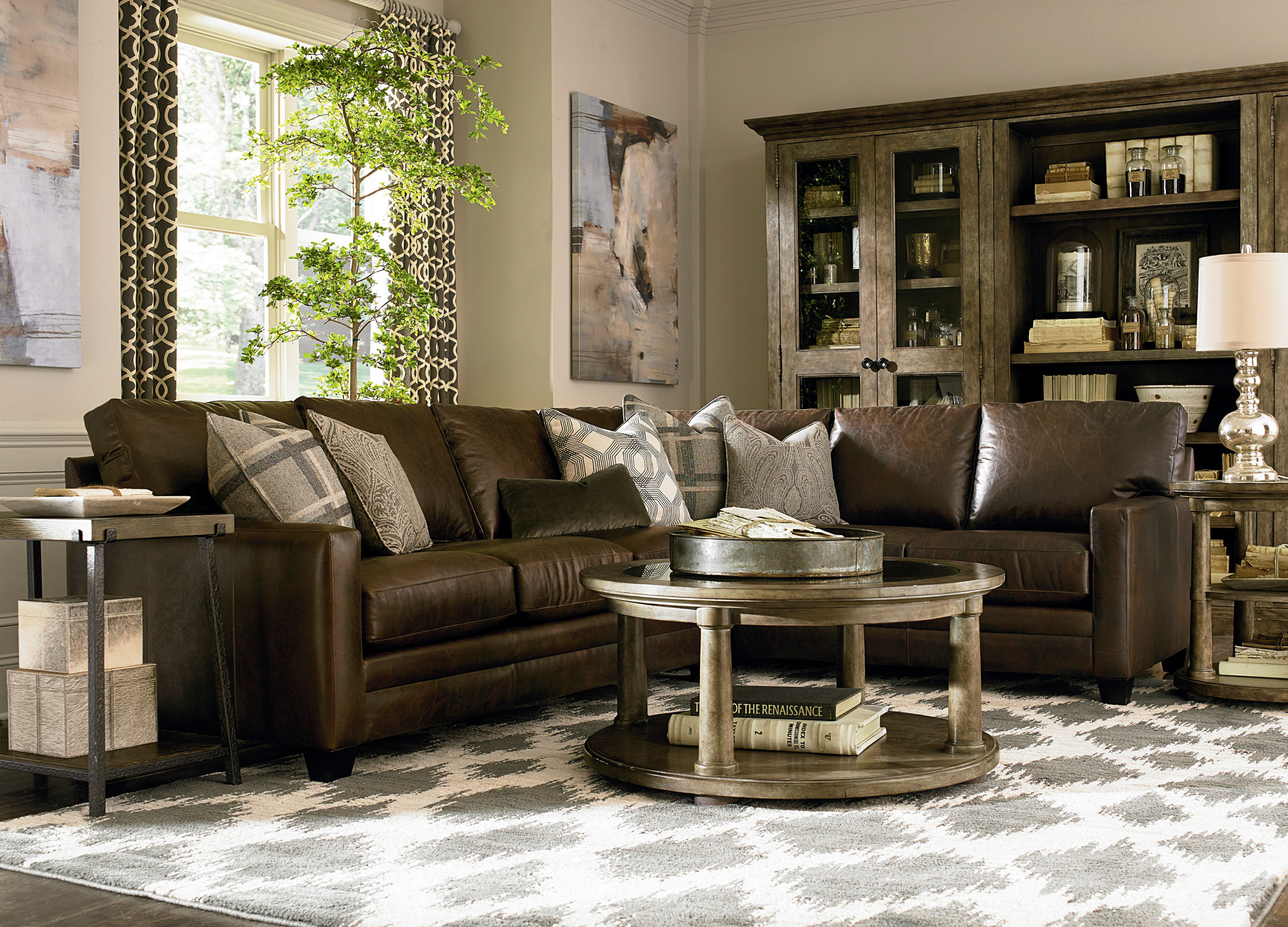 brown leather sofa decorating ideas silver