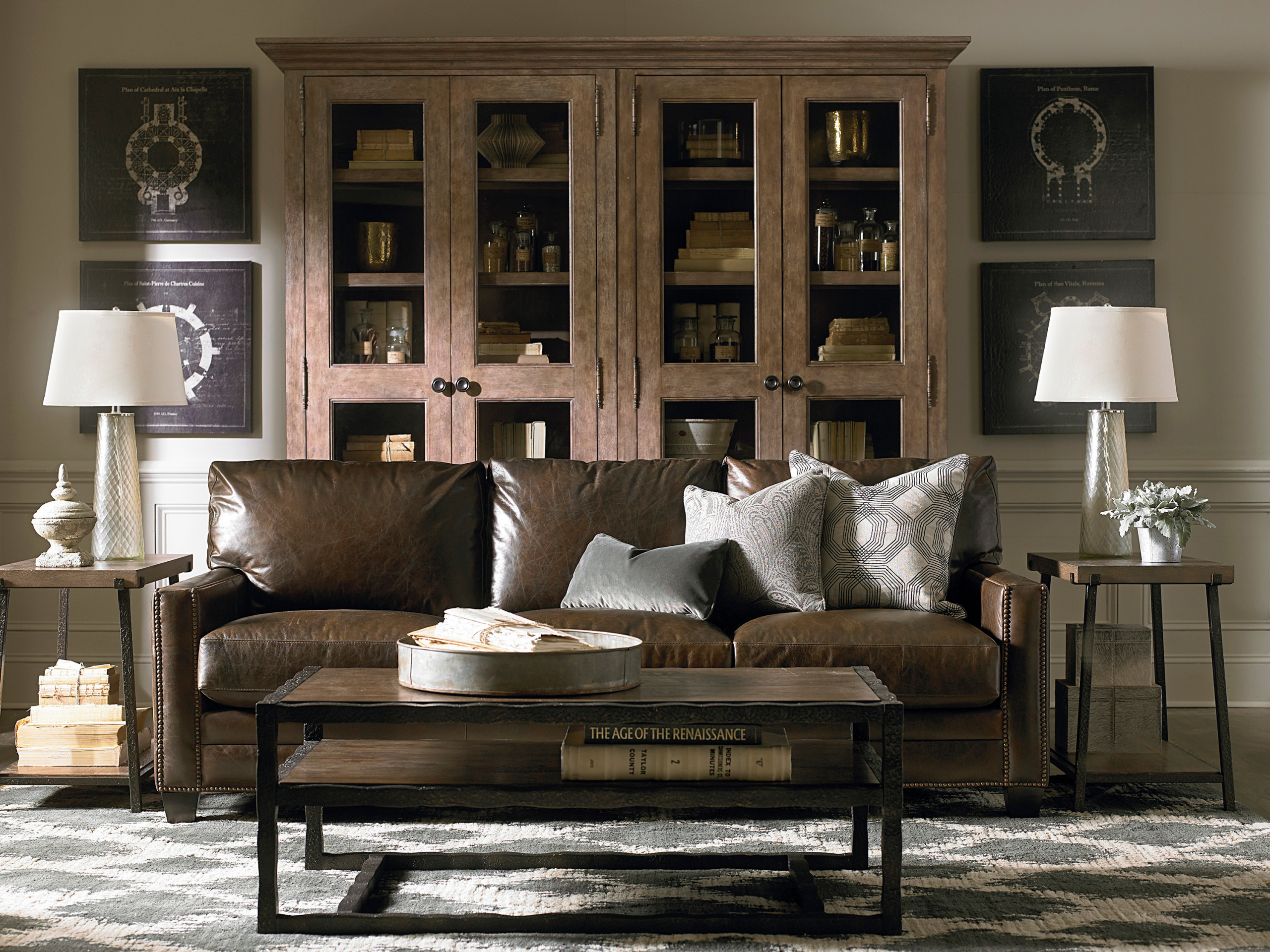 interior design ideas brown leather sofa