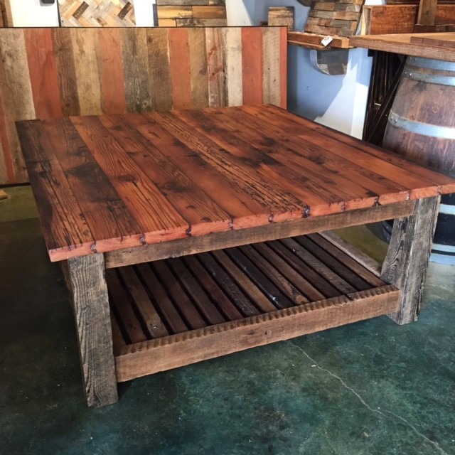 Custom Reclaimed Wood Furniture Pieces Transitional Living Room