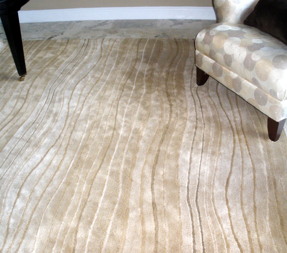 custom size area rug sand dunes Contemporary Living Room Miami