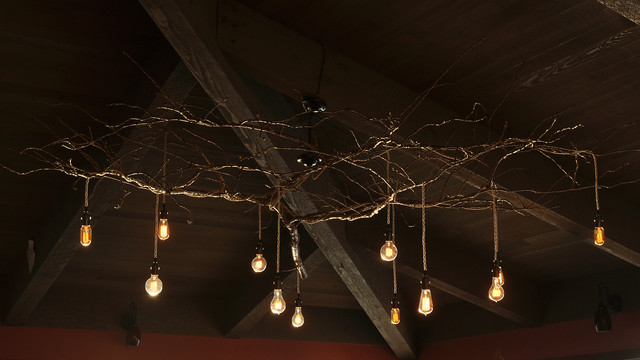 Custom Tree Branch Chandelier Rustic, Branch Ceiling Light Fixture