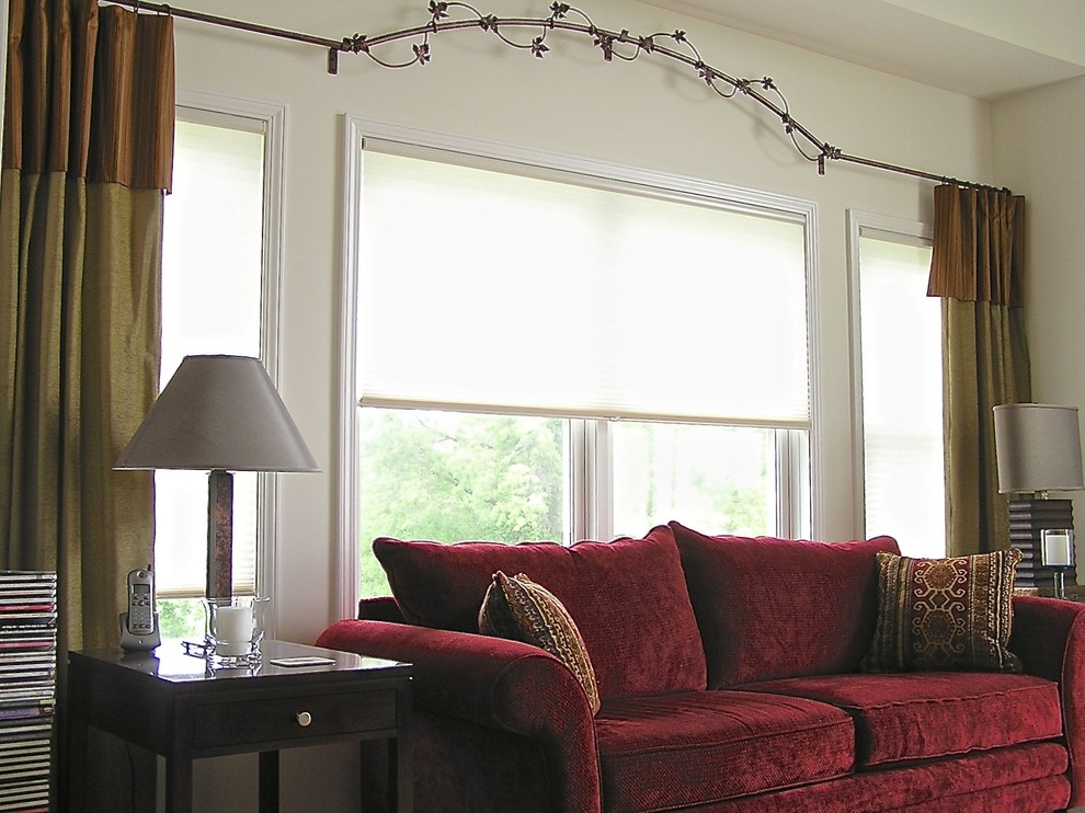 Custom Window Treatments Eclectic Living Room New York by