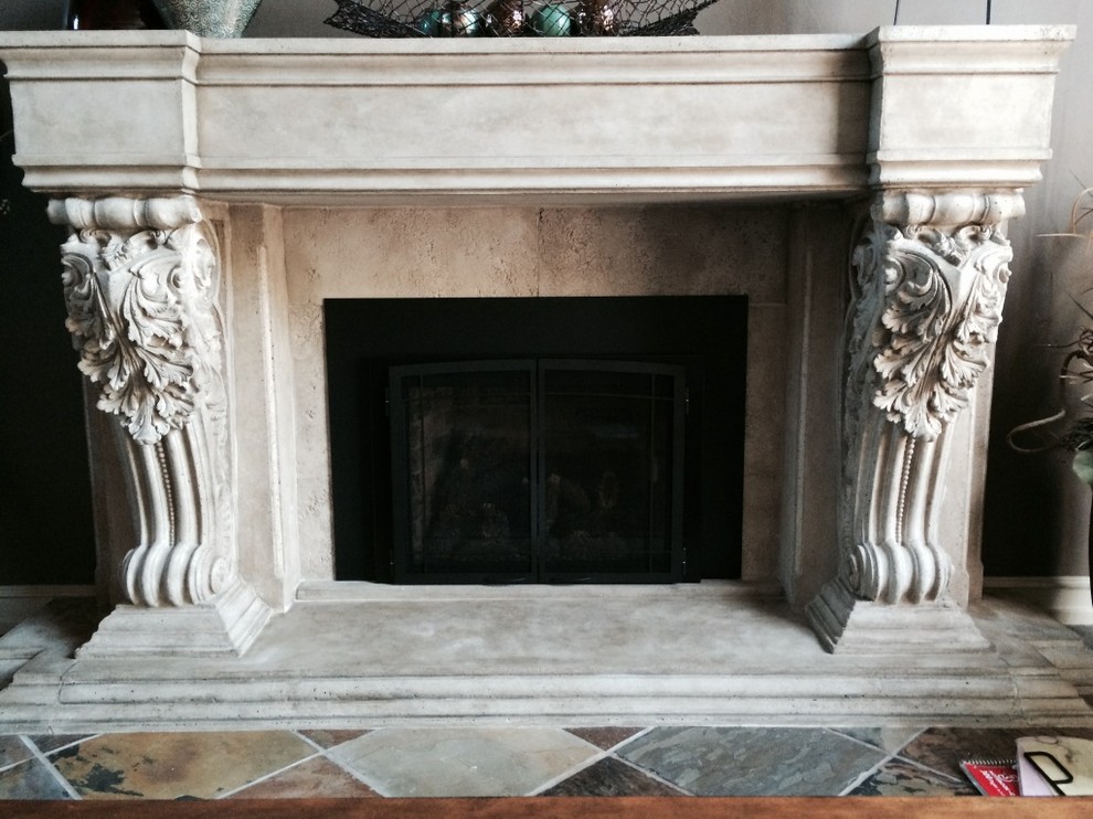 This is an example of a large victorian living room in Toronto with a standard fireplace.