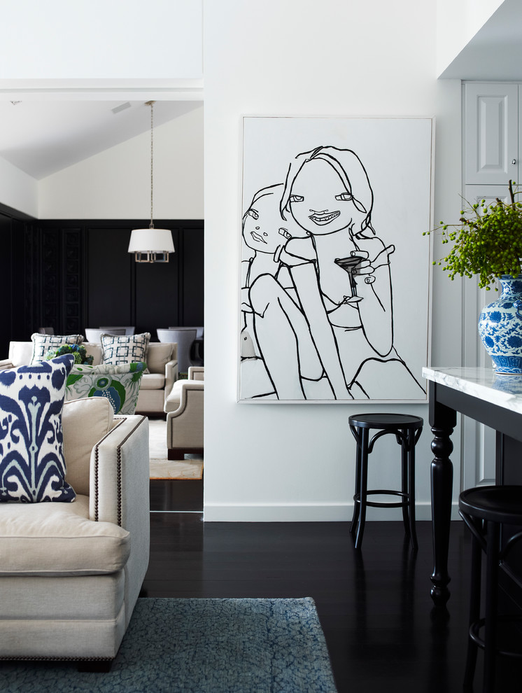 Transitional living room photo in Sydney