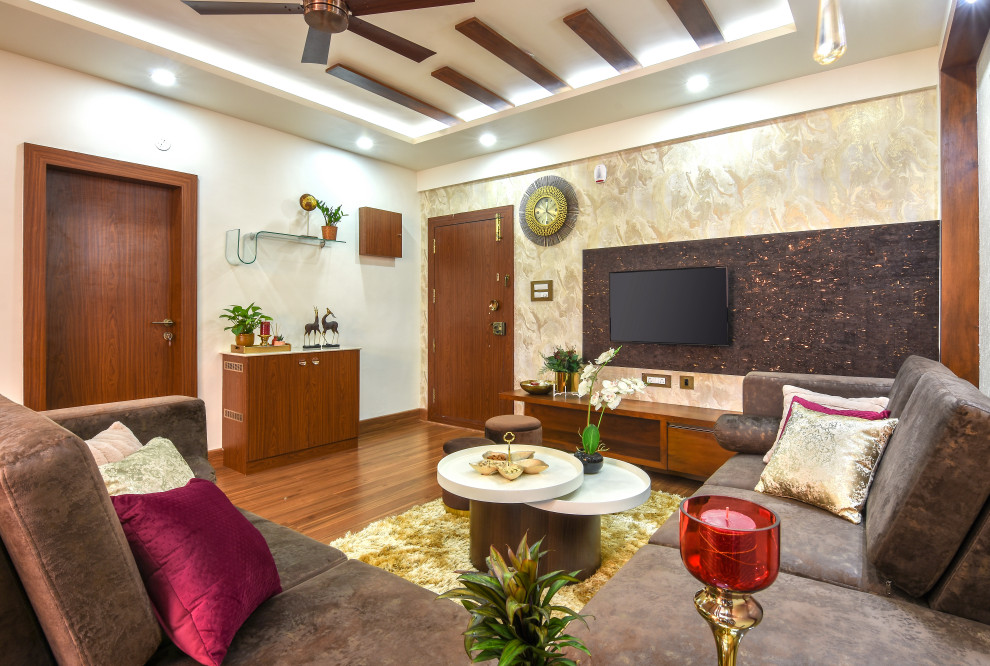 Eclectic living room in Bengaluru.