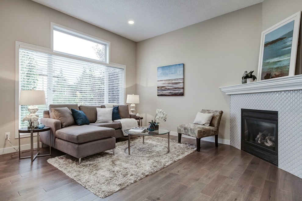 De Winton Remodel Transitional Living Room Calgary by EvolveContracting Ltd. Houzz