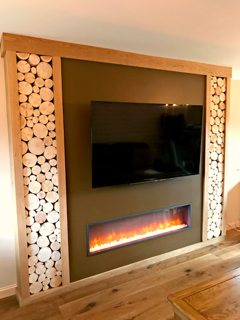 Decorative Logs Displayed In Alcoves Of A Modern Purpose Built Fire Tv Surround Living Room By The Log Basket Houzz Au - Fireplace Surround With Built In Tv Decorative Logs Displayed In Alcoves Of A Modern Purpose Built Fire Tv Surround Living Room By The Log Basket Houzz Au - Fireplace Surround With Built In Tv