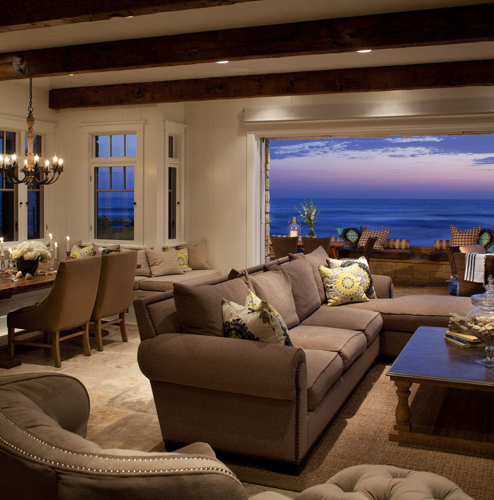 Inspiration for a coastal living room in Phoenix.