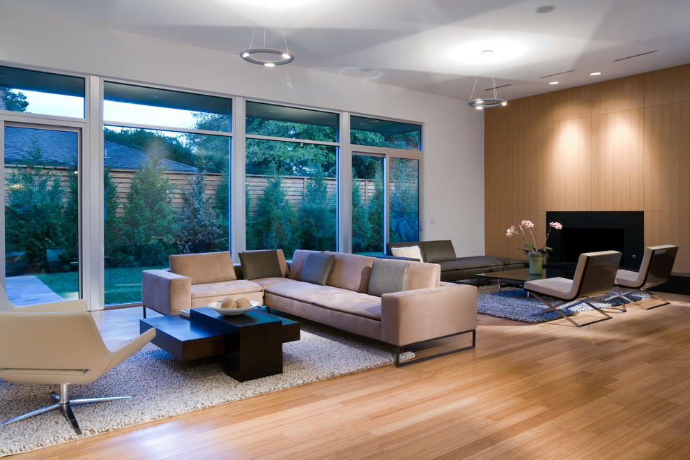 Inspiration for a modern living room in Dallas.