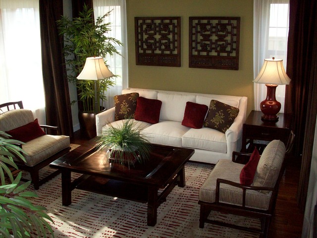 Del Sur Residence Asian Living Room, Asian Inspired Living Room Furniture