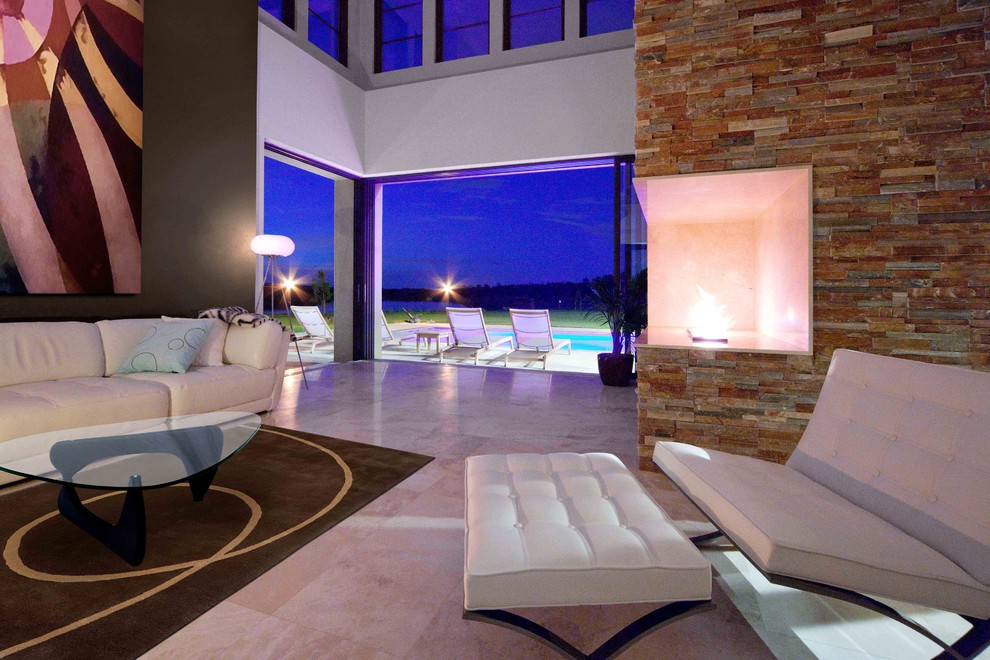 Design ideas for a modern living room in Orlando.