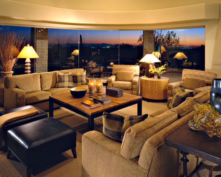 Design ideas for a contemporary living room in Phoenix.