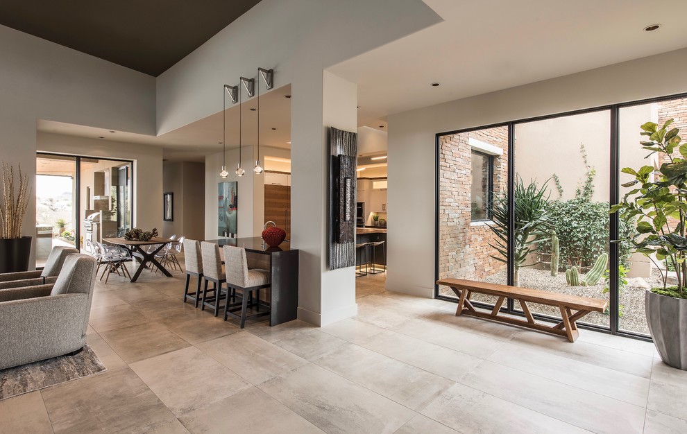 Inspiration for an expansive contemporary open plan living room in Phoenix.