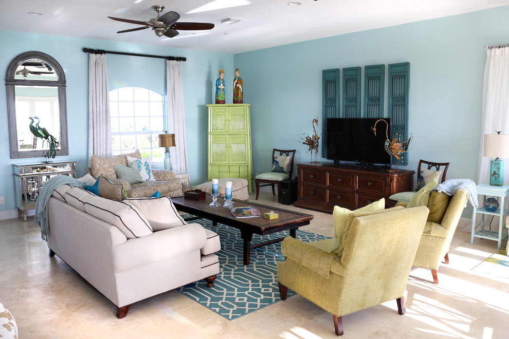 Inspiration for an asian living room remodel in Miami