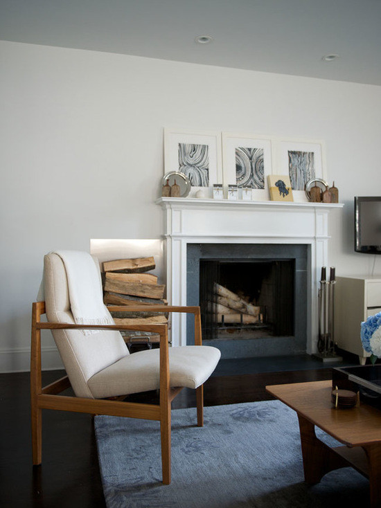 Foto di un soggiorno contemporaneo di medie dimensioni e stile loft con sala formale, pareti bianche, moquette, nessun camino e nessuna TV