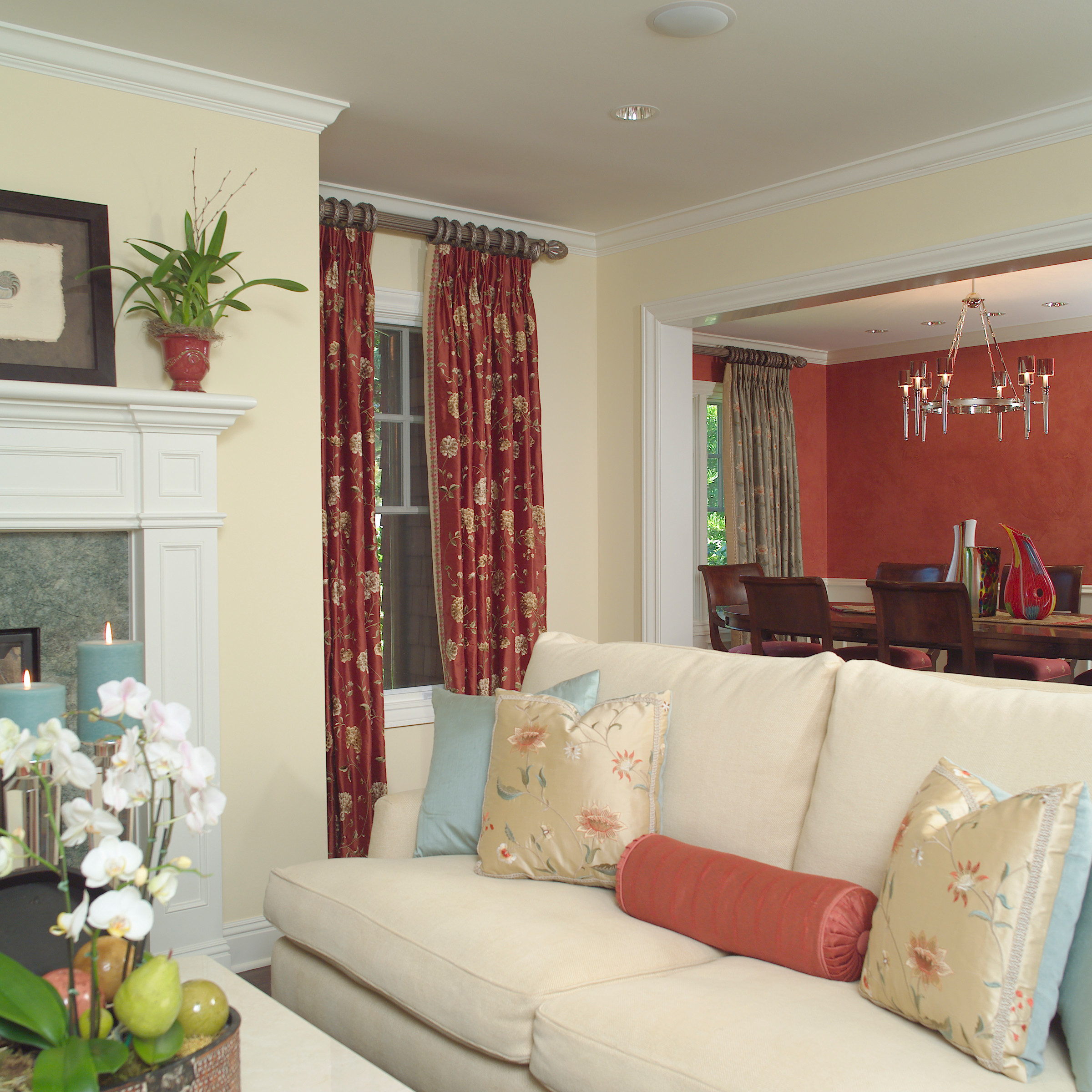 Red And Cream Living Room Ideas And Photos Houzz