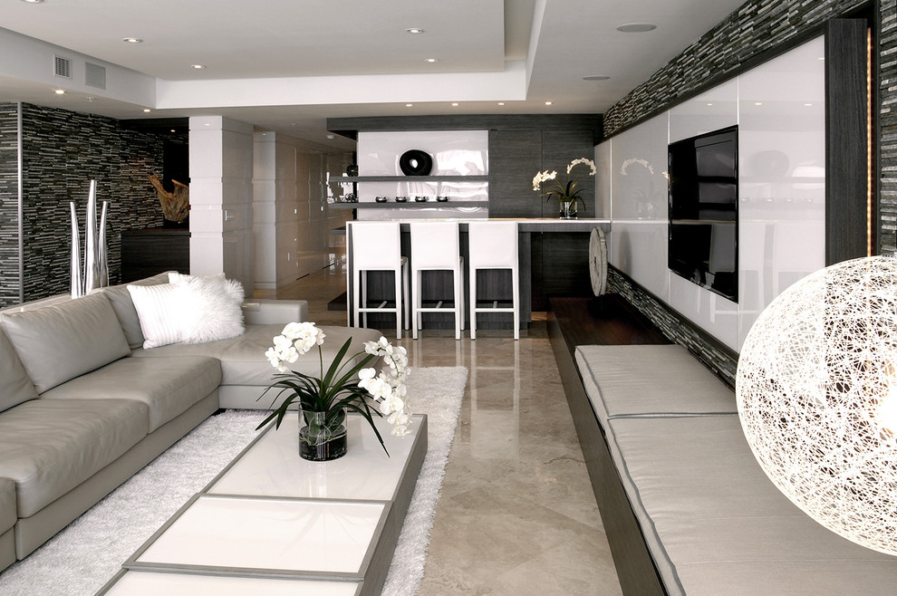 This is an example of a modern living room in Miami.