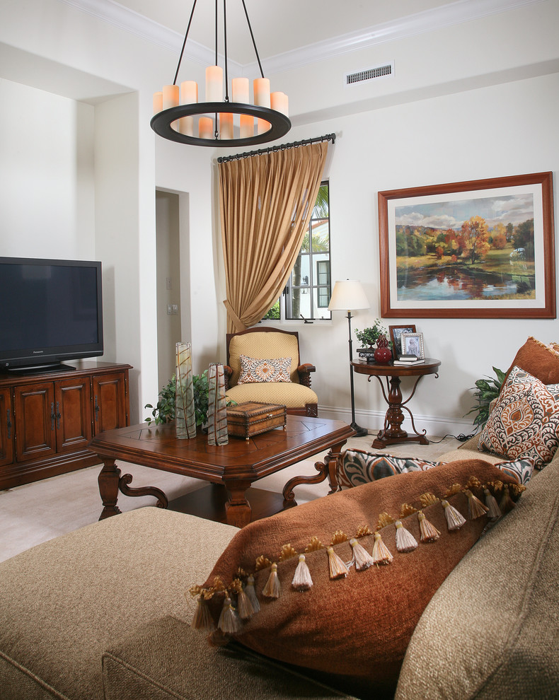 This is an example of a mediterranean living room in Miami.