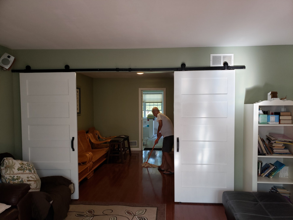 Double Barn Door Living Room New York By Handypro Nj Houzz 