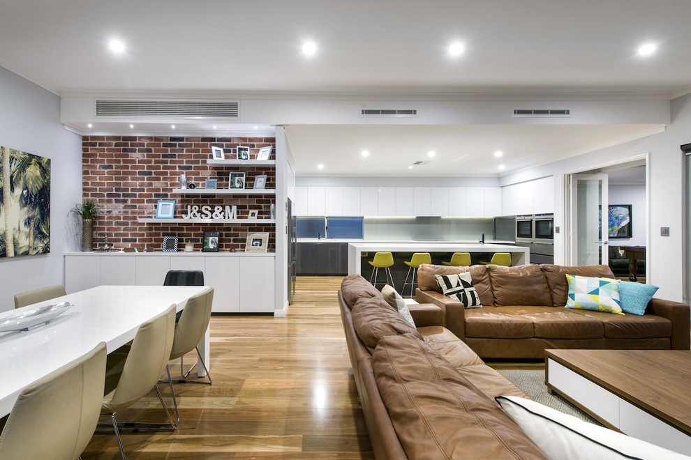 Example of a trendy living room design in Perth