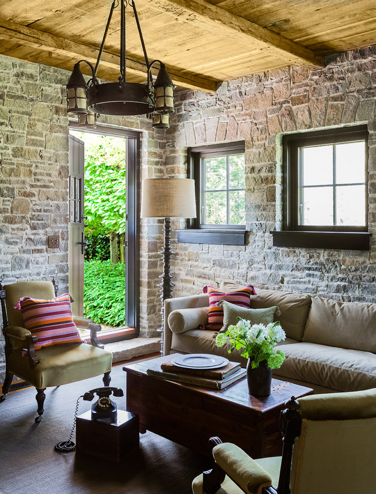 Elegant living room photo in Boston