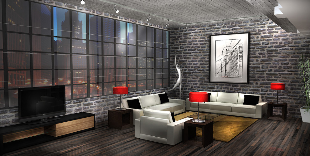 Downtown Boston Loft, Boston, MA USA Modern Living Room Boston