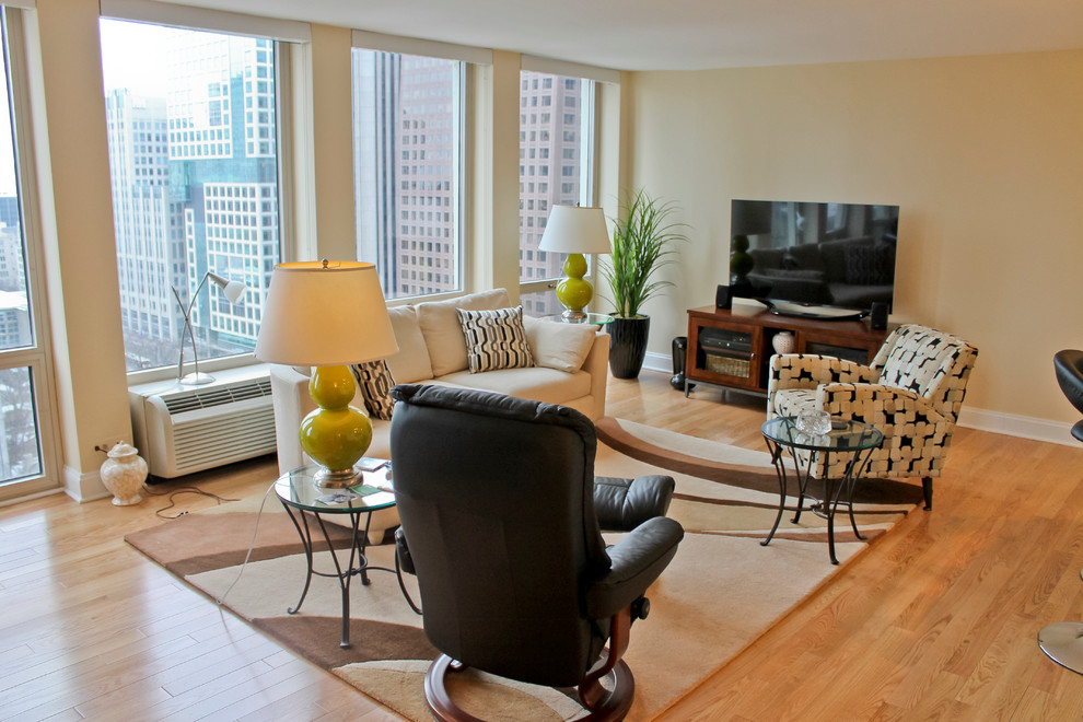 Downtown Chicago Condo Remodel Contemporary Living Room Chicago