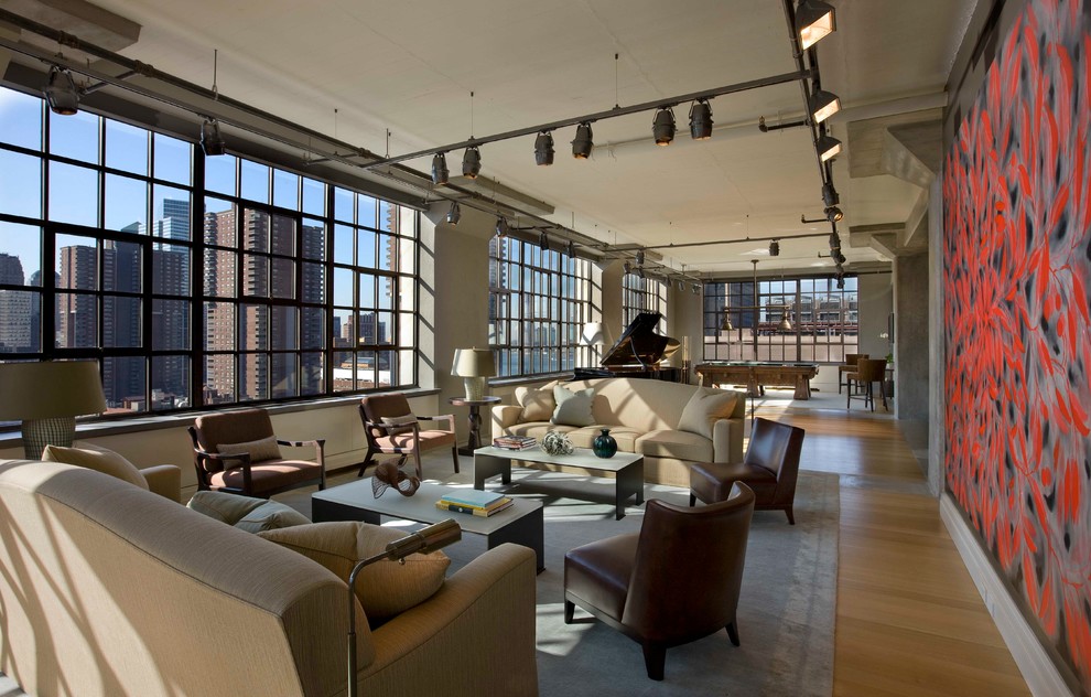 Downtown Loft Modern Living Room New York by Stephen Wang