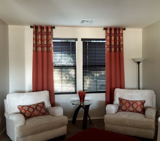 Drapery Panels Moderne Salon Phoenix par AZ Draperies and