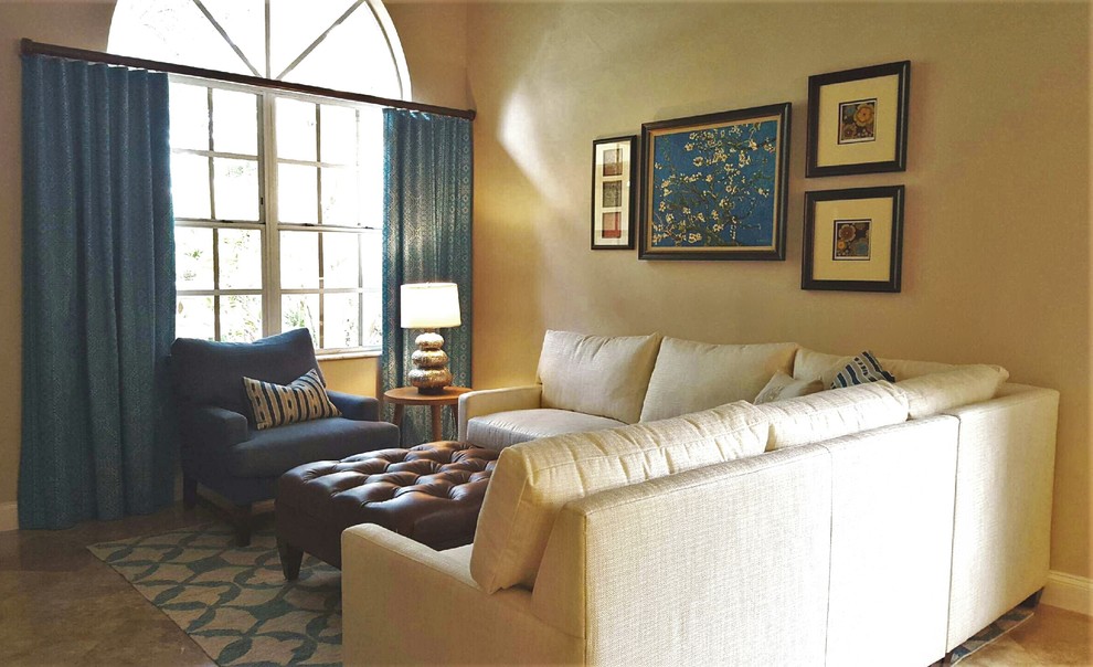 Medium sized eclectic living room in Miami.