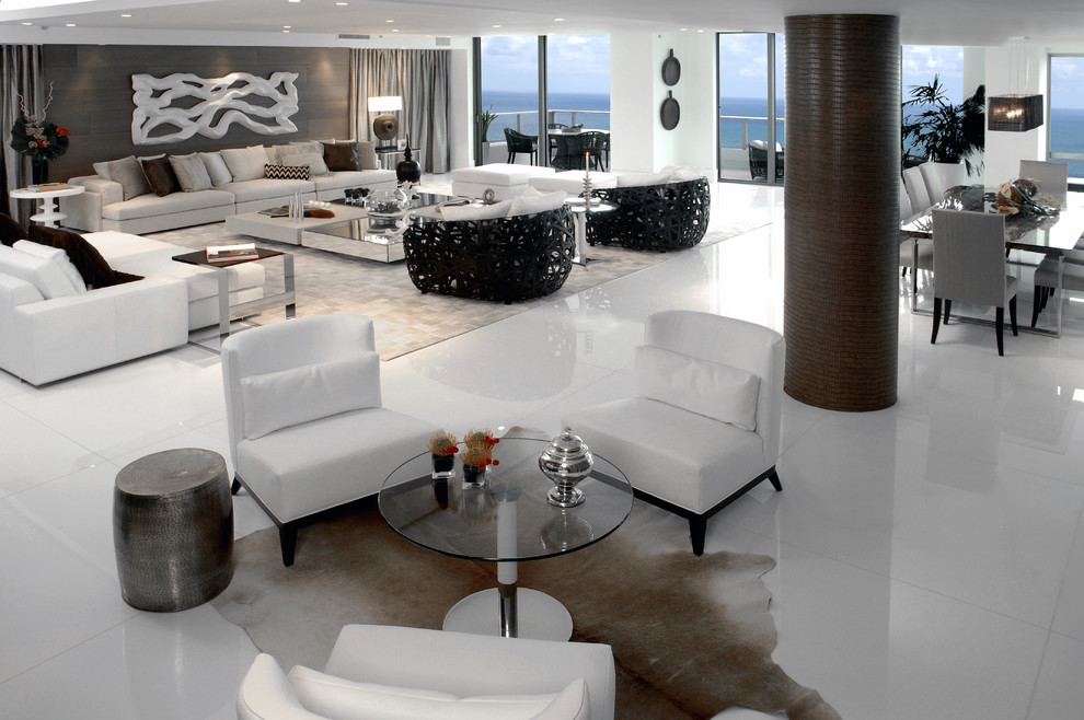 Modernes Wohnzimmer in Miami