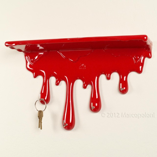 DRIPPING SHELF Wall Shelf with Hooks Contemporary Living Room