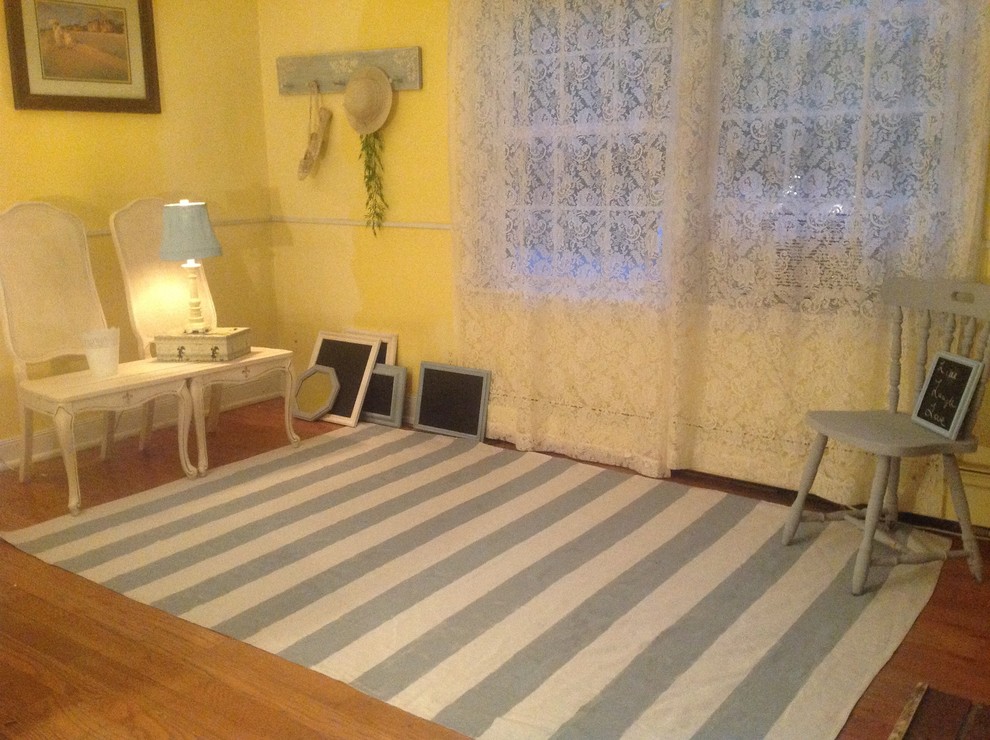 Drop Cloth Rug, hand painted chalk paint, French Country Traditional