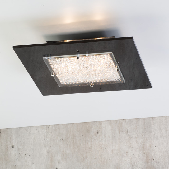 black square flush ceiling light