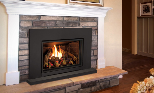 E30 Gas Fireplace - HD Log Set, Brick Liner, and Modern Surround -  Contemporary - Living Room - Vancouver - by Enviro | Houzz