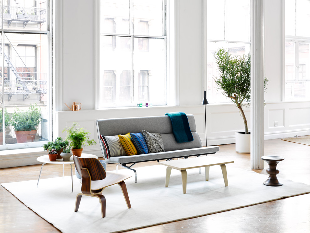 Trendy living room photo in New York