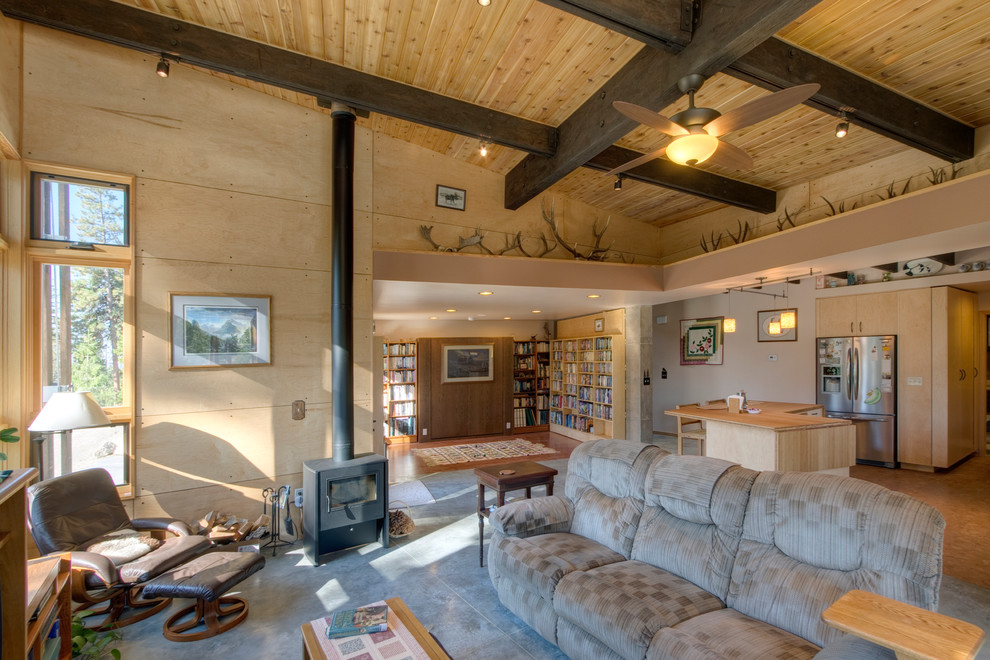 This is an example of a rustic living room in Seattle.