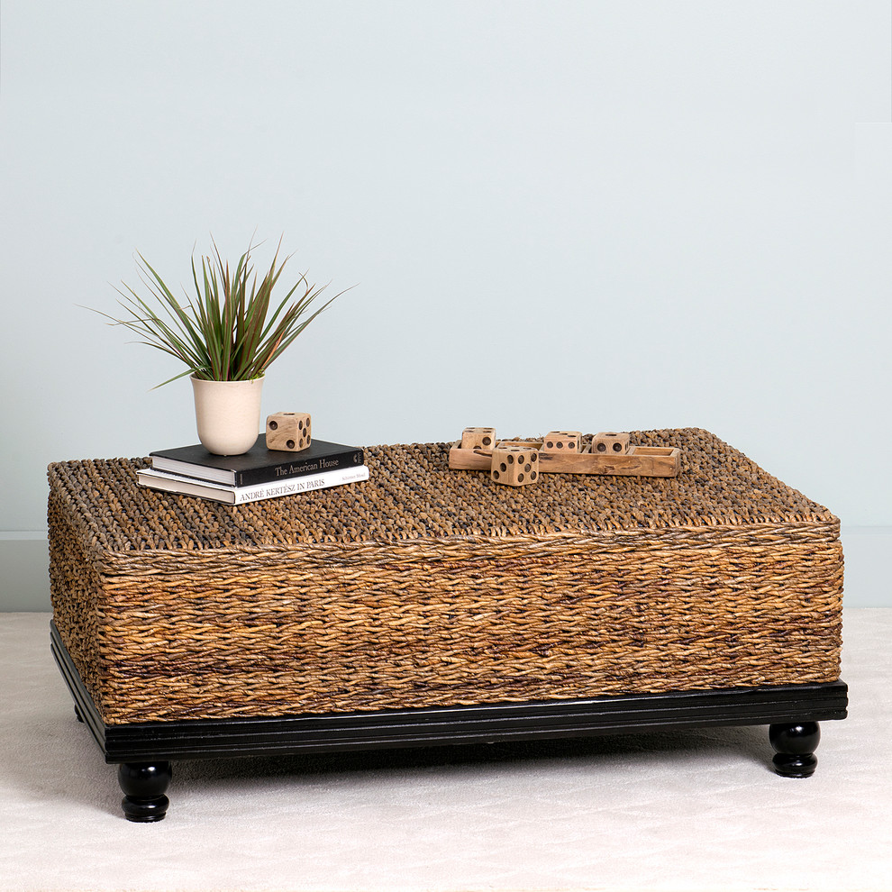 East At Main's Arbor Brown Abaca Textured Coffee Table - Eclectic ...