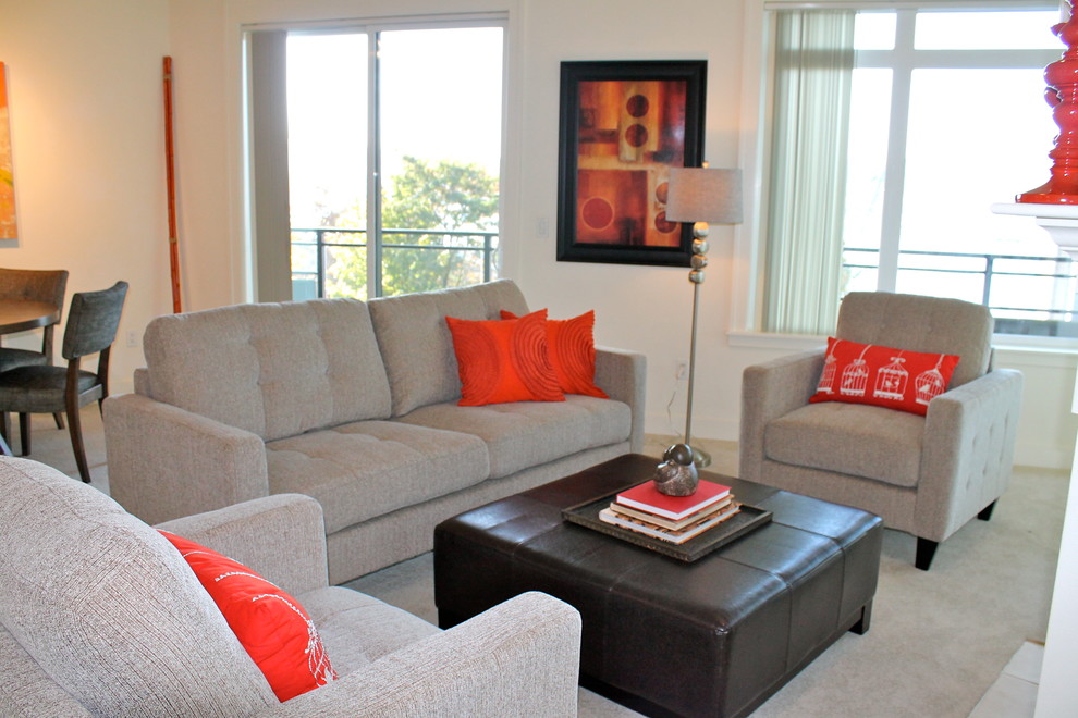 Eastlake Condo Transitional Living Room Seattle by Seattle