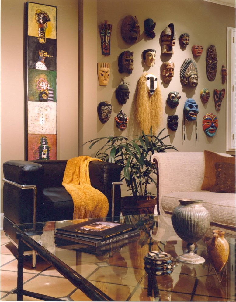 Immagine di un soggiorno bohémian