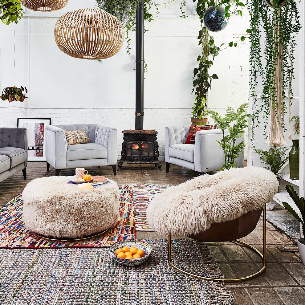 Design ideas for a bohemian living room in Other.
