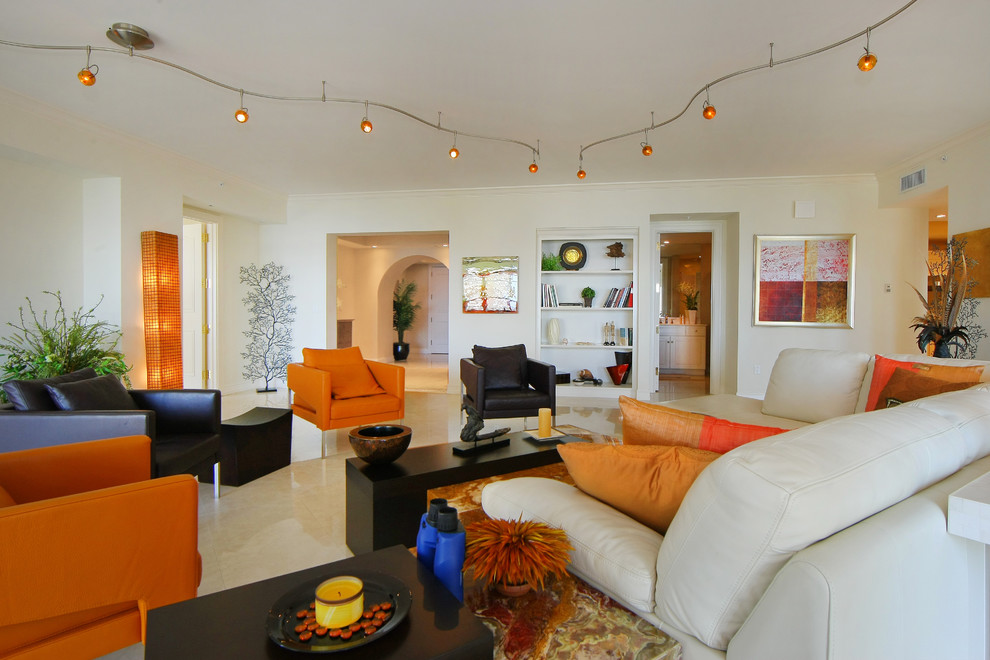 Design ideas for an expansive eclectic living room in Other.